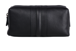 Gucci Logo Embossed Cosmetic Pouch, Leather, Black, 256637 525040, DB, 3*